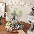 Rotating Stanley Cup Holder, Portable Water Bottle Organizer for 6 Stanley 40 oz & Mug, Adjustable Lazy Susan Organizer for Table Top Cabinet Home Countertop Pantry Shelf Tumbler Lid Organizer