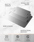 Titanium Cutting Board, 100% Pure Titanium Cutting Boards For Kitchen, Best Non Toxic titanium chopping board, Dishwasher safe, Hygiene and Durability for Meat, Fruit, and Vegetables (10.2L*6.3W)