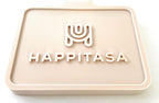 Happitasa Silicone Soap Dish Tray and Sponge Holder with Drain Chute, Pack of 2 | Bathroom and Kitchen Sink Organizer Caddy (Sand Dollar, 5.2"x4", 7.2 Ounces)
