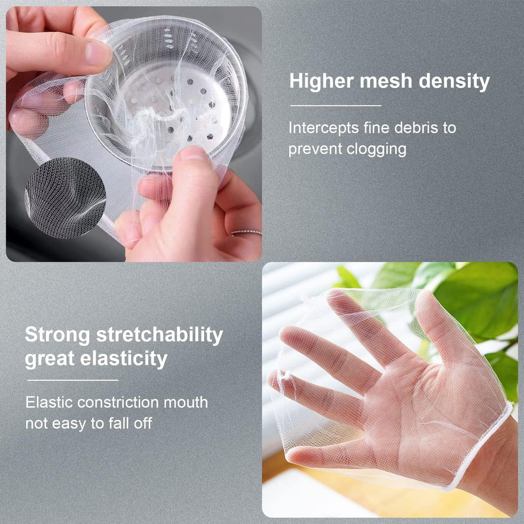 200 Pcs Sink Strainer Bags, Disposable Mesh Sink Filter Bag for Kitchen Sink, Filter Bag Sink Strainer Cover for Most Sizes of Floor Drain Kitchen Sink Bathroom (B-200PCS)