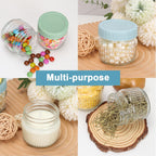 Glass Regular Mouth Mason Jars, Mini Mason Jars 4 oz, 8 Pack Clear Glass Jars with Colorful Plastic Lids, Small Canning Jar for Spice, Jam, Honey, Jelly, Dessert