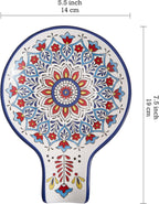 Bico Boho Totem Spoon Rest for Stove Top, Ceramic Spoon Holder for Kitchen Counter, Easy to Clean Coffee Spoon Rest Dishwasher Safe, Kitchen Cooking Utensil Rest for Ladles Spatula