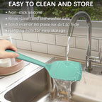 Coukre 2 Pack Silicone Spatula Set, High Heat Resistant, BPA Free Kitchen Spatula, Solid & Slotted Turner for Non-Stick Pans, Sautéing, and Flipping (2, PureAquaGreen)