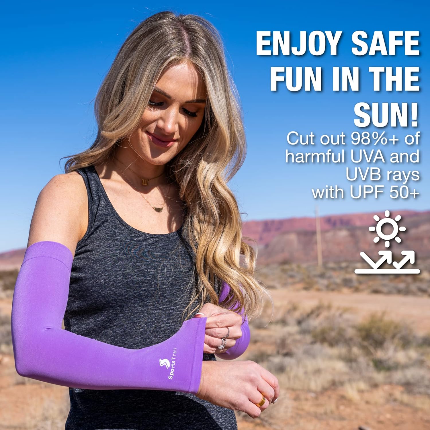SportsTrail Cooling Arm Sleeves for Men & Women – Breathable, UV Sun Protection, Sports Arm Sleeves for Women, Men & Youth