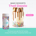 Ultimate Unicorn Rainbow Jimmies Sprinkle Mix| Sprinkles Made In USA By Sprinkle Pop| Yellow Red White Blue Purple Sprinkles Jimmies For Decorating Princess Birthday Cakes Cookies Cupcakes Candy, 4oz