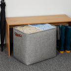 DULLEMELO Grey Storage Baskets 2 Pack Extra Large Fabric Shelf Baskets for Organizing, Closet, Clothes, Toys, Bedroom