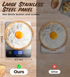 NASA-Grade 33lb Digital Kitchen Scale, Precisely Measures Grams and Ounces for Baking and Cooking, Waterproof Tempered Glass (Bright Black)