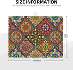 Retro Dish Drying Mat for Kitchen Counter Mandala Colorful Dish Drainer Rack Mats Boho Decor Washable Absorbent Reversible Microfiber Drying Pad Kitchen Accessories 18"x24"