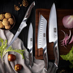 16-Piece Knife Set, Japanese High Carbon Stainless Steel Kitchen Knife Set, Ultra Sharp Chef Knife Block Set with Sharpener