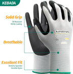 6-Paris Large Work Gloves for Men and Women, Nitrile Coated Safety Protective Gloves with Grip, Ideal for Gardening, Warehouse, Mechanic, Light Duty Construction Work