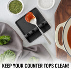 Zulay Kitchen Silicone Utensil Rest - BPA-Free, Durable Spoon Rest with Drip Pad - Heat-Resistant for Stove Top & Counter - Kitchen Gadget Holder
