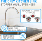 Premium 2 Pack - Kitchen Sink Drain Strainer Bathroom 3 in 1 Stainless Steel Sink Strainer Sink Stopper Dish Drainers Small Plug Filter Clearance Sink Cover Food Catcher Sink Protectors