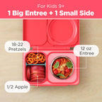 Omie OmieBox UP bento Box for Kids | Insulated Lunch Box | Leak Proof Vacuum Insulated Thermal Food jar | Cooler ice Pack | 2 Compartments (Cherry Pink)
