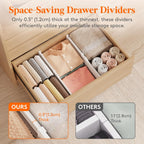 Lifewit 4 Pack Deep Drawer Dividers 8" High, 13.8-22.5" Adjustable Dresser Drawer Divider, Plastic Drawer Organizer for Clothes, Tall Drawers Separators for Dresser, Kitchen, Bedroom, Bathroom, Office