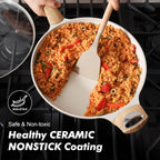 SENSARTE Ceramic Nonstick Frying Pan Skillet with Hot-resistant Handle 12.5Inch Large Non-toxic Healthy Kitchen Cooking Chef's Pan, Free of Intentionally Added PFOA/PFAS/PTFE, Induction Compatible