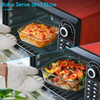 NUTRIUPS 2-Piece 9x9 & 7x7 Square Glass Baking Dish with Lid Set, Deep Baking Pan, Oven Dishwasher and Microwave Safe (Tempered Glass, 1 QT, 2.7 QT)