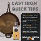Backcountry Iron 8 Inch Smooth Wasatch Pre-Seasoned Round Cast Iron Skillet