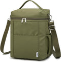 NOL Natural Organic Lifestyle Insulated Lunch Bags for Women Cooler Bag Lightweight Nylon Waterproof Lunch Box For Work (Amy green, Large)