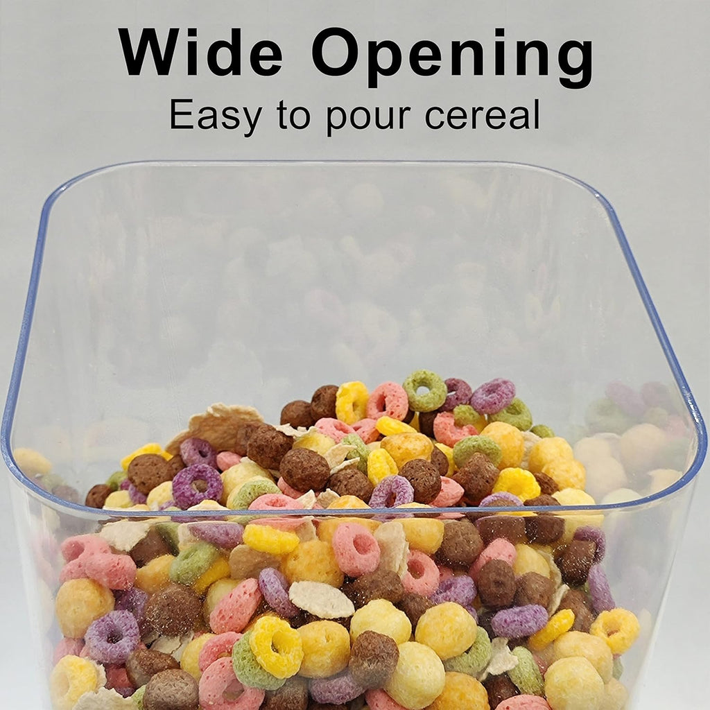 Cereal Dispenser Countertop with lids, Organization and Storage Containers for Kitchen and pantry, 5L Rice Dispenser for Cereal, Beans, Grains, Nuts, Snack,Oatmeal, Dog Food, Bird Seed, Black, 2Pc