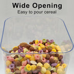 5L Cereal Dispenser Countertop with lids, Organization and Storage Containers for Kitchen and pantry, Rice Dispenser for food, Cereal, Beans, Nuts, Snack,Oatmeal, Dog Food, Bird Seed, Black, 1Pc