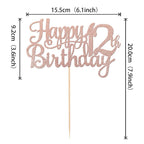 1 PCS Happy 12th Birthday Cake Topper Glitter Cheers to 12 Years Birthday Cake Pick 12 Fabulous Cake Decoration for Happy 13th Birthday Theme Party Decorations Supplies Rose Gold
