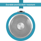 Utopia Kitchen Nonstick Cookware 3 Piece Set, Non-Stick Frying Pans with Induction Bottom, 8, 9.5 & 11 Inches Frying Pans with Bakelite Handles, PFOA Free, Turquoise & Black