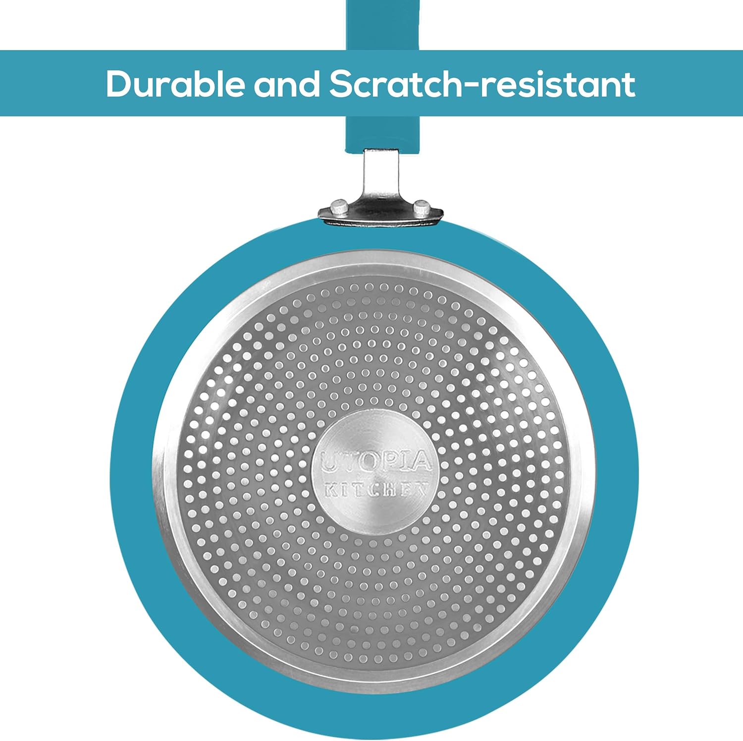 Utopia Kitchen Nonstick Cookware 3 Piece Set, Non-Stick Frying Pans with Induction Bottom, 8, 9.5 & 11 Inches Frying Pans with Bakelite Handles, PFOA Free, Turquoise & Black