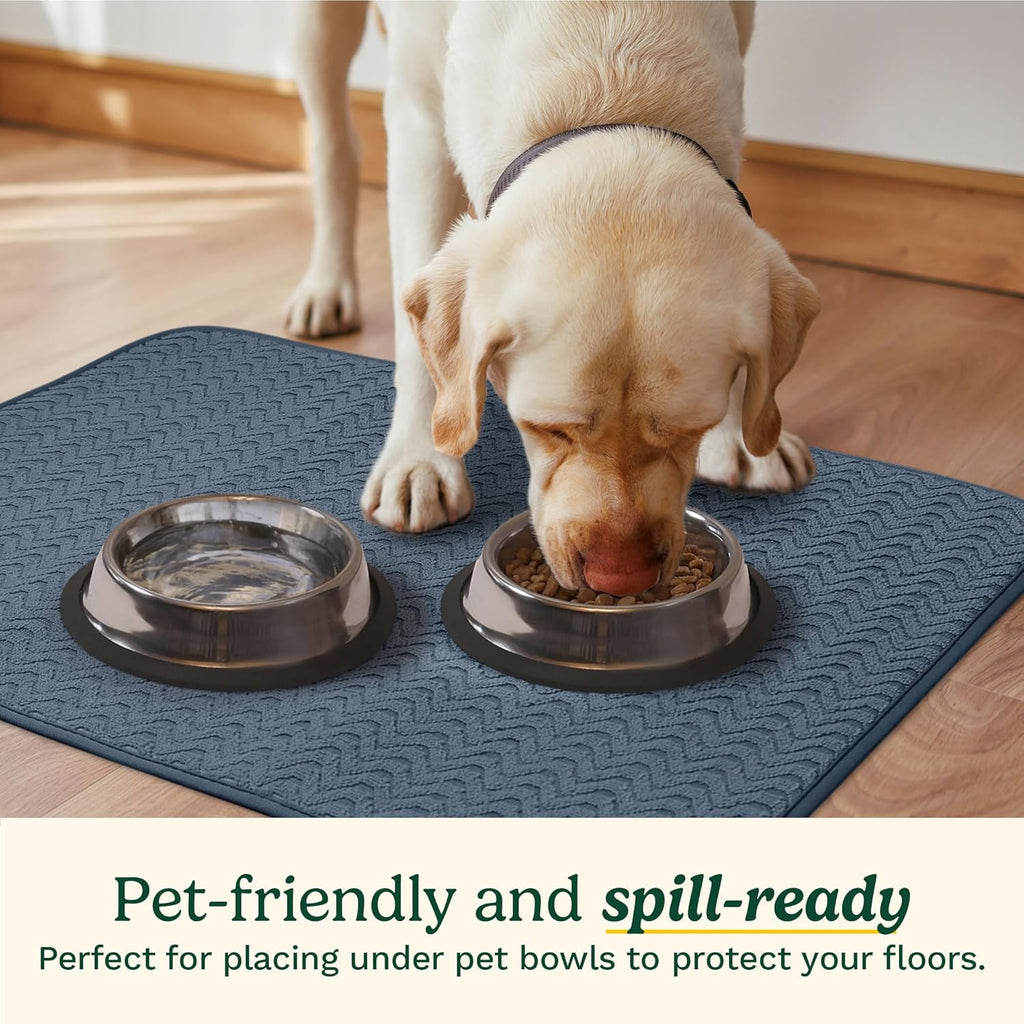 Cuisinart Dish Drying Mats for Kitchen Counter - (2) 18" x 24" Ultra Absorbent Dish Drying Mat XL - Foldable, Machine Washable, Fast Drying Dish Mat (Geostripe)