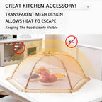 3-Pack Extra Large Food Cover, 32"x32" Pop-Up Food Nets, Mesh Food Covers Tent Umbrella for Outdoors, Screen Tents, Parties Picnics, BBQs, Reusable and Collapsible Food Tents
