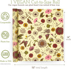 Bee's Wrap Vegan Beeswax Wraps for Food - Meadow Magic Cut to Size 14x52" Wax Paper Roll, Made in USA Reusable Waxed Paper & Bowl Covers, Organic Eco-Friendly Alternative to Aluminum Foil Plastic Wrap