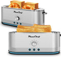 4-Slice long Slot Toaster, 7 Browning Settings, Defrost/Reheat Functions, Removable Crumb Tray, Full body Stainless Steel Housing, 1350W, Anti-Fingerprint & Anti-Jam (2, Sliver)