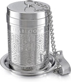 Teabloom Elegant Stainless Steel Loose Leaf Tea Infuser – Tea Connoisseur's Choice for White, Green, Oolong, Black, and Herbal Teas – Geometric Blossom Design – Small Size