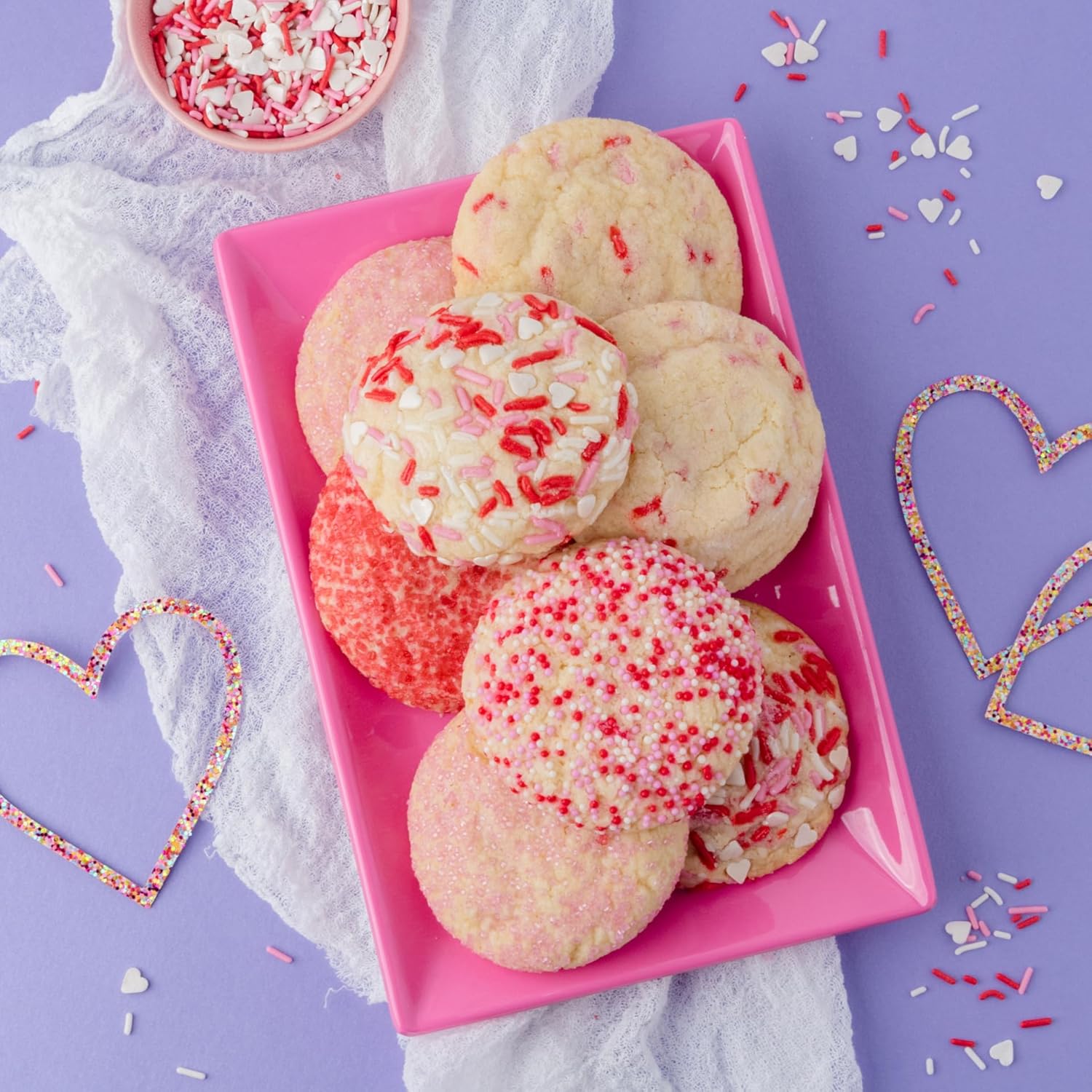 Sweets Indeed Heart Sprinkles, 4 Pack, Edible Sprinkle Mix, Perfect for Cake Decorations, Baking, Ice Cream, Cookies, Cupcake Topper (Sweetheart)