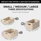 GRANNY SAYS Wicker Baskets for Organizing, Storage Basket for Shelves, Shelf Baskets with Handles, Waterproof Woven Basket for Living Room, Rectangular Baskets for Entryway, 2-Pack
