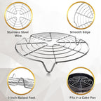 KITCHENATICS Round Cooling Racks for Cooking & Baking, Stainless Steel Steamer Rack, Canning Rack, Cake Cooling Rack - Circle Wire Cooling Rack for Air Fryer, Instapot, Cake Pans - 3PC 7.5", 9", 10.5"
