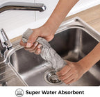 Urban Villa Kitchen Towels Waffle Dish Towels for Kitchen Smoke Color Set of 6 Over Sized 18x28 Inches Kitchen Towels Highly Absorbent 100% Cotton Mitered Corners Kitchen Hand Tea Towels Dish Cloths