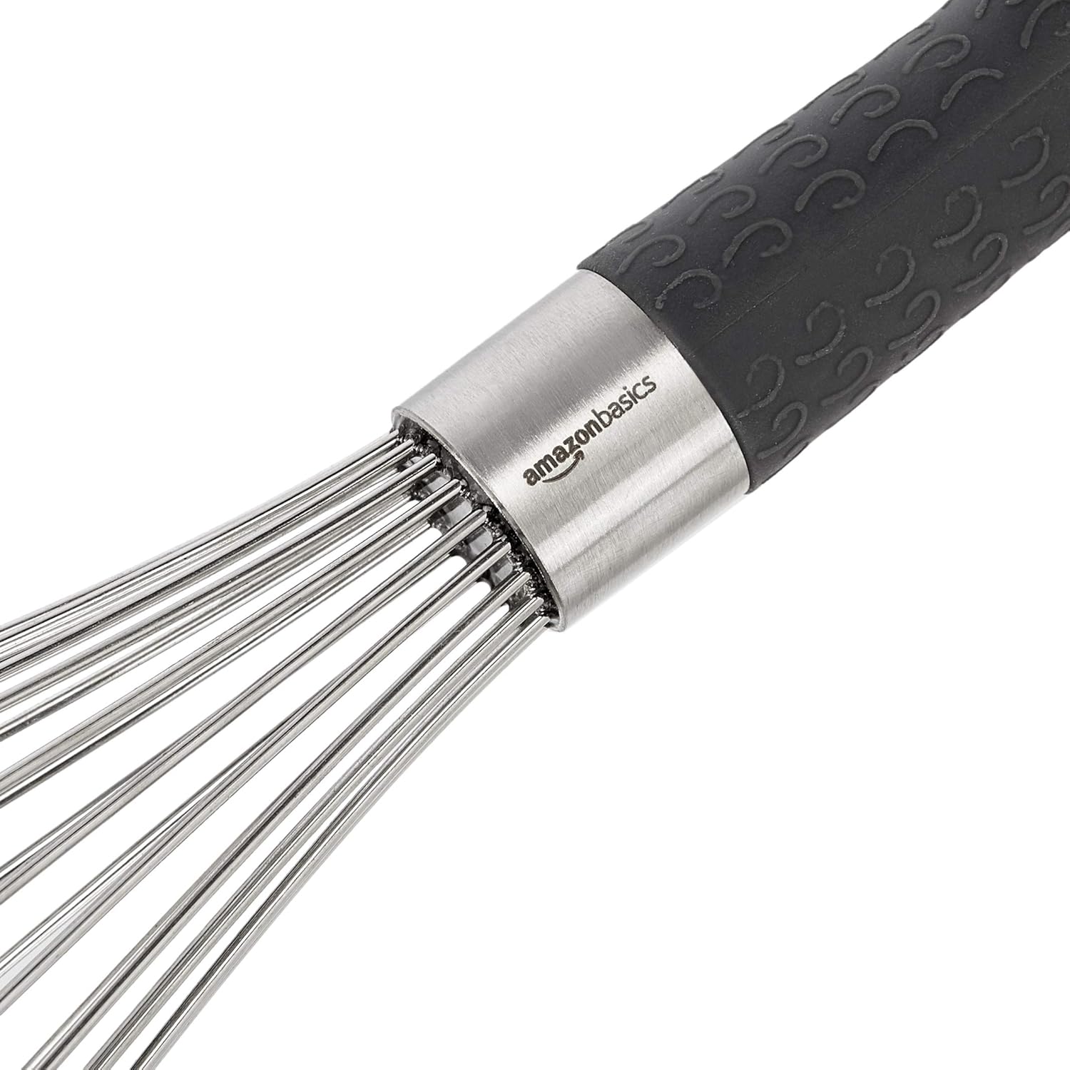 Amazon Basics Stainless Steel Wire Whisk Set for Cooking, Dishwasher Safe, 3 Piece, Black/Silver