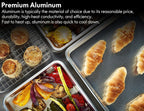 CURTA 12 Pack Aluminum Sheet Pan, NSF Listed Half Size 18 x 13 inch Commercial Bakery Cake Bun Pan, Baking Tray