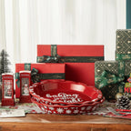Ceramic Pie Pans for Baking, 9 Inches Pie Plate for Apple Pie, 36 Ounce Round Baking Dish, Set of 2, Thanksgiving day Gifts for Women, Christmas Red