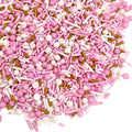 Manvscakes, pink sprinkles, valentines, cake sprinkles, gluten free, cookies, chocolate, fondant, princess topping, ice cream, edible, dessert decoration (Gold Pink)