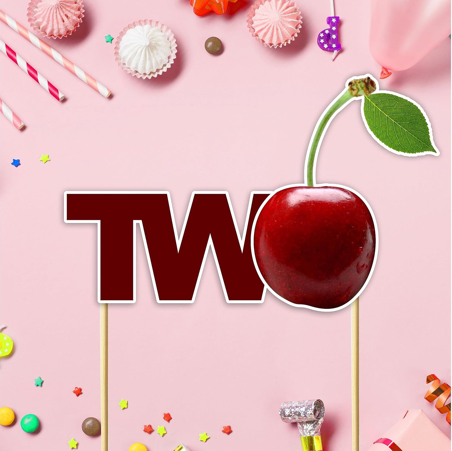 Seyal® Cherry Two Cake Topper