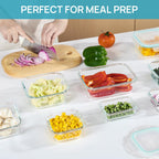 Vtopmart 8 Pack Glass Food Storage Containers with Airtight Lids, Glass Meal Prep Containers, Lunch Containers for Microwave, Oven, Freezer and Dishwasher, BPA Free