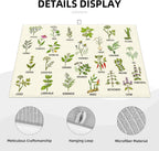 Cute Herbs Botanic Garden Plants Dish Drying Mat for Kitchen Counter Modern Drying Pad 18x24 Inch Absorbent Reversible Dish Drainer Rack Mats