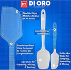 DI ORO Silicone Spatula Set - Rubber Kitchen Spatulas for Baking, Cooking, & Mixing - 600°F Heat-Resistant & BPA Free Silicone Scraper Spatulas for Nonstick Cookware - Dishwasher Safe (5pc, Stone)