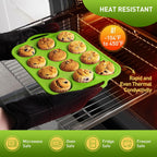 2 Packs 12 Cups Silicone Muffin Pan with Metal Reinforced Frame Regular Size Cupcake Pan Tray Egg Bites Silicone Circle Cookie Molds Muffin Tin Tart Pans Baking Sheet Set for Breakfast Sandwiches