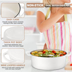 E-far 7QT Oval Dutch Oven Pot with Lid, Enameled Cast Iron Dutch Oven with Dual Handles for Sourdough Bread Baking Cooking, Nonstick Enamel Coated Cookware(White), Non-Toxic & Easy Clean