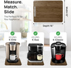 Ibyx Elegant Sliding Tray for Your Coffee Maker & Heavy Kitchen Appliances - Sturdy, Slides Easily from Under The Cabinet (Brown, 12”W x 16”D)