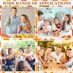 JANYUN 30 Pieces Fall Straws, 9inch Hard Platic Reusable Thanksgiving Drinking Straws Autumn Maple Leaf Pumpkin Straw for Family Party Favors Supplies Cleaning Brush (Orange & Yellow)