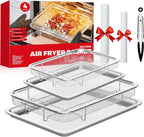 Air Fryer Basket for Oven, Air Fryer Basket and Stainless Steel Baking Tray Pant Oven Air Fryer Pan Rack for Cooking Baking Dishwasher and Broiling (13.1"x9.6" & 15.3"x11.1")