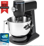 GE Profile Smart Stand Mixer, Built-In Smart Scale & Auto Sense Technology, 7qt Stainless Steel Bowl, 11 Speed, Includes Dough Hook, Beater, 11-Wire Whip, WiFi Connected, Carbon Black